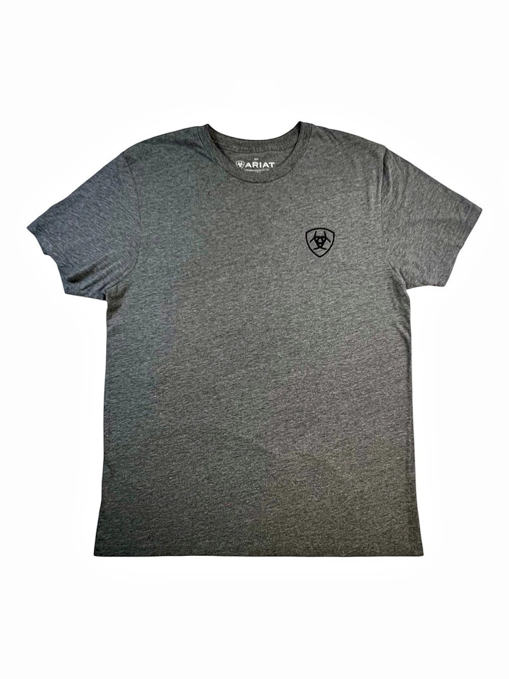 Ariat Men’s Large Gray Western Barbed Wire American Flag Graphic Crewneck T-Shir